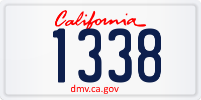 CA license plate 1338