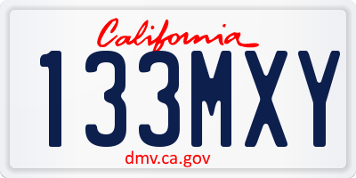 CA license plate 133MXY