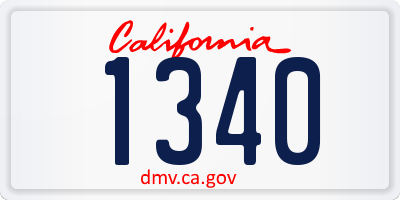 CA license plate 1340