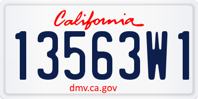 CA license plate 13563W1