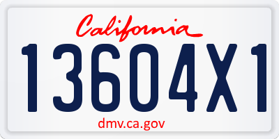 CA license plate 13604X1