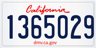 CA license plate 1365029