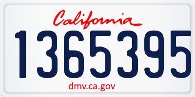 CA license plate 1365395