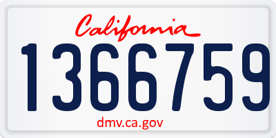 CA license plate 1366759