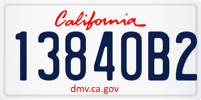 CA license plate 13840B2