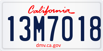 CA license plate 13M7018