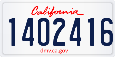 CA license plate 1402416