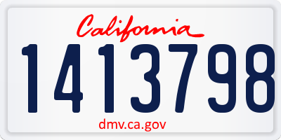 CA license plate 1413798