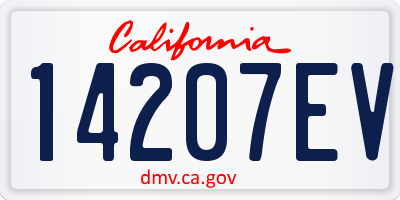 CA license plate 14207EV