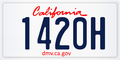 CA license plate 1420H