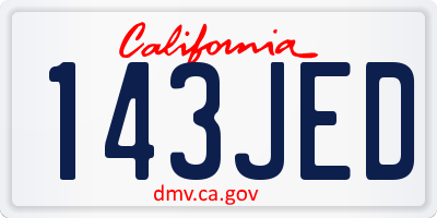 CA license plate 143JED