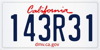 CA license plate 143R31