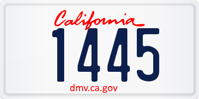 CA license plate 1445