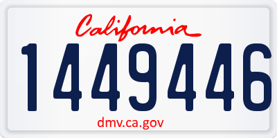 CA license plate 1449446