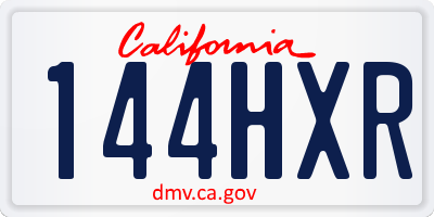 CA license plate 144HXR