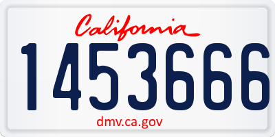 CA license plate 1453666