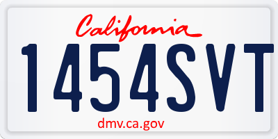 CA license plate 1454SVT