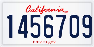 CA license plate 1456709