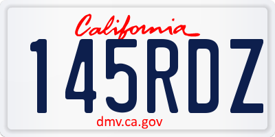 CA license plate 145RDZ