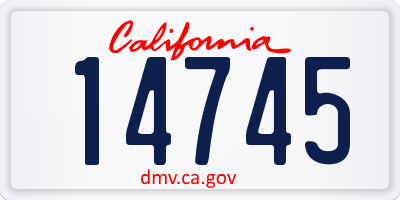 CA license plate 14745