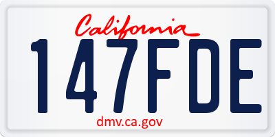 CA license plate 147FDE