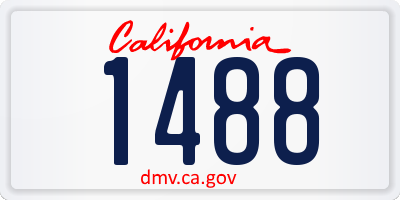 CA license plate 1488