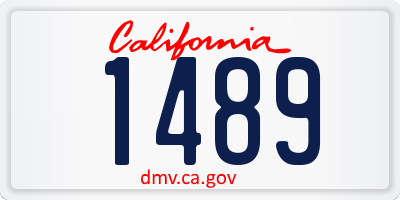 CA license plate 1489