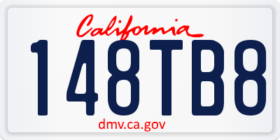 CA license plate 148TB8