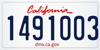 CA license plate 1491003