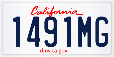 CA license plate 1491MG