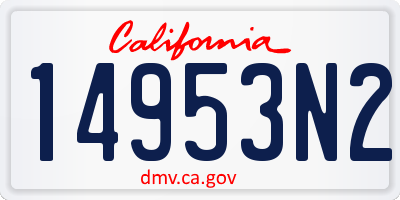 CA license plate 14953N2