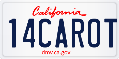 CA license plate 14CAROT