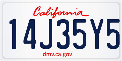 CA license plate 14J35Y5