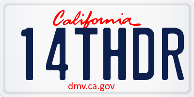 CA license plate 14THDR