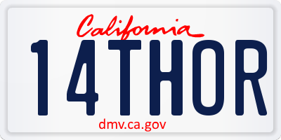 CA license plate 14THOR