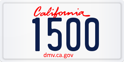 CA license plate 1500