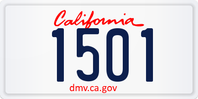 CA license plate 1501