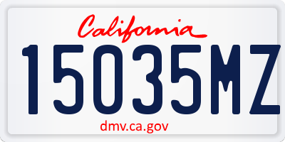 CA license plate 15035MZ