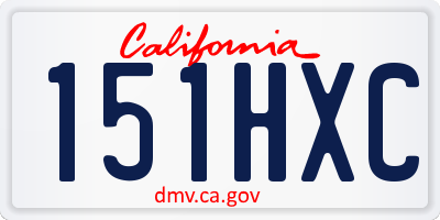 CA license plate 151HXC