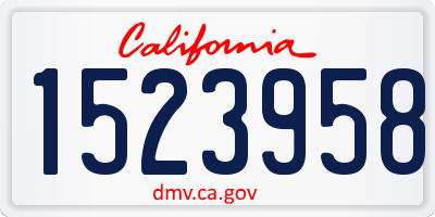 CA license plate 1523958