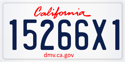 CA license plate 15266X1