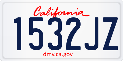 CA license plate 1532JZ