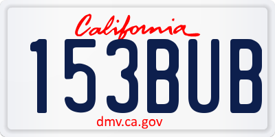 CA license plate 153BUB