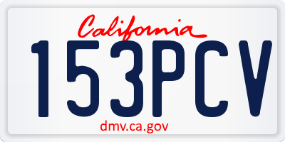 CA license plate 153PCV