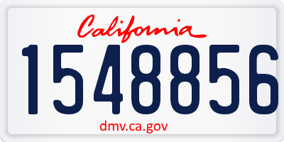 CA license plate 1548856