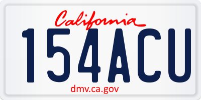 CA license plate 154ACU