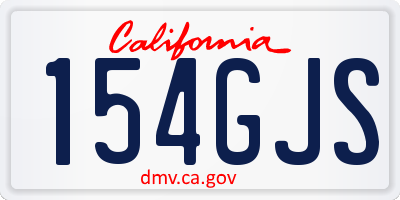 CA license plate 154GJS