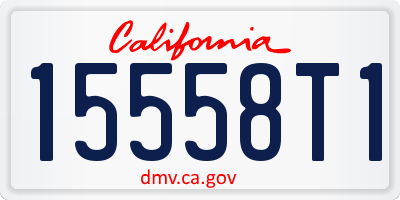 CA license plate 15558T1