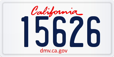 CA license plate 15626