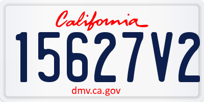 CA license plate 15627V2